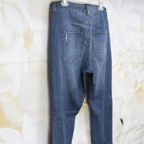 Michael Kors Dillon Relaxed Distressed Size 8 Medium Wash Denim Jeans - Picture 8 of 10